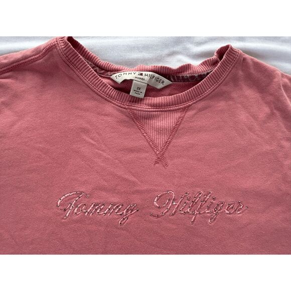 Tommy Hilfiger Mauve Pink Sequined Sweatshirt Size 2X, Slouch, Baggy - Picture 3 of 6